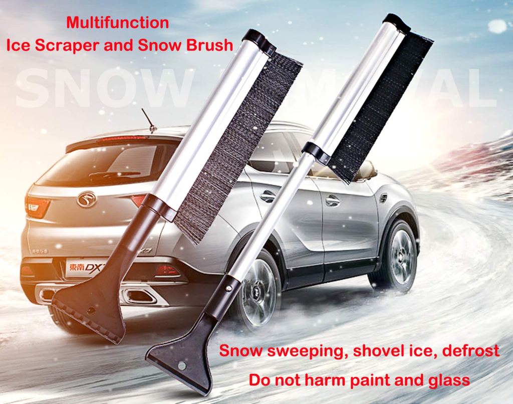 Telescopic Snow Brush and Ice Scraper Extends and Retracts from 17" to 24" 2 Telescopic Snow Brush and Ice Scraper Extends and Retracts from 17" to 24" 2