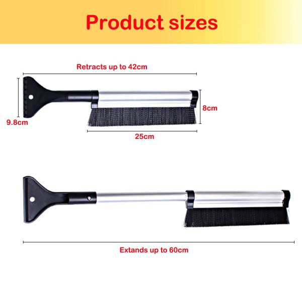 Telescopic Snow Brush and Ice Scraper Extends and Retracts from 17" to 24" 3