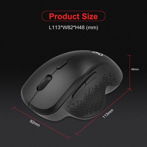 2.4GHz Wireless Mouse Optical Wireless Gaming Vertical Mute Mice 6 Keys, Three-Speed DPI Adjustable 8