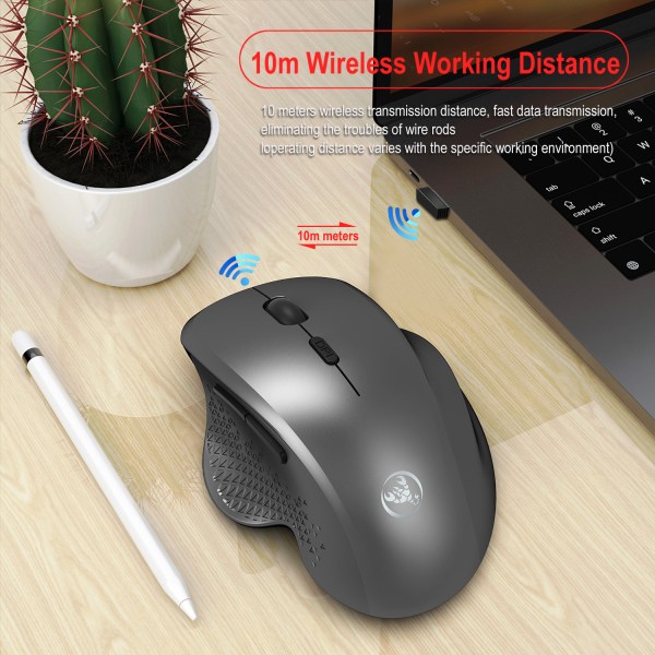2.4GHz Wireless Mouse Optical Wireless Gaming Vertical Mute Mice 6 Keys, Three-Speed DPI Adjustable 7