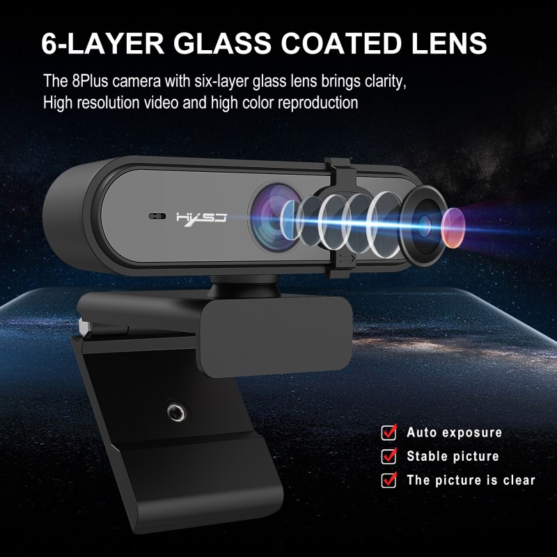 HD 1080P Webcam Autofocus Computer PC WebCam With Microphone Rotatable Cameras 5