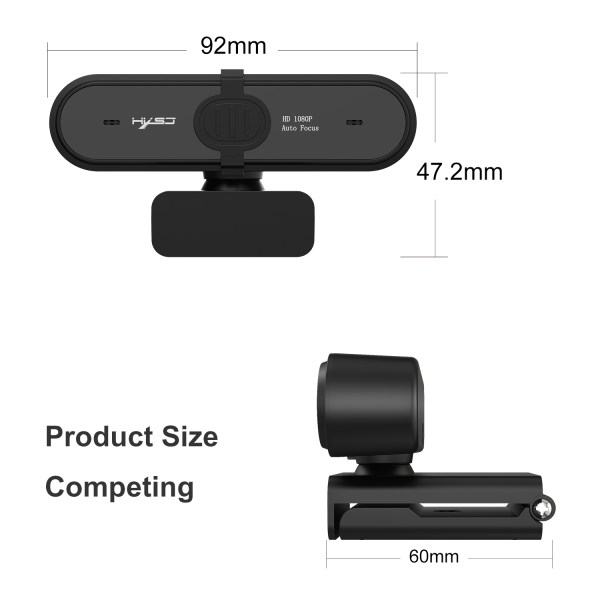 HD 1080P Webcam Autofocus Computer PC WebCam With Microphone Rotatable Cameras 9