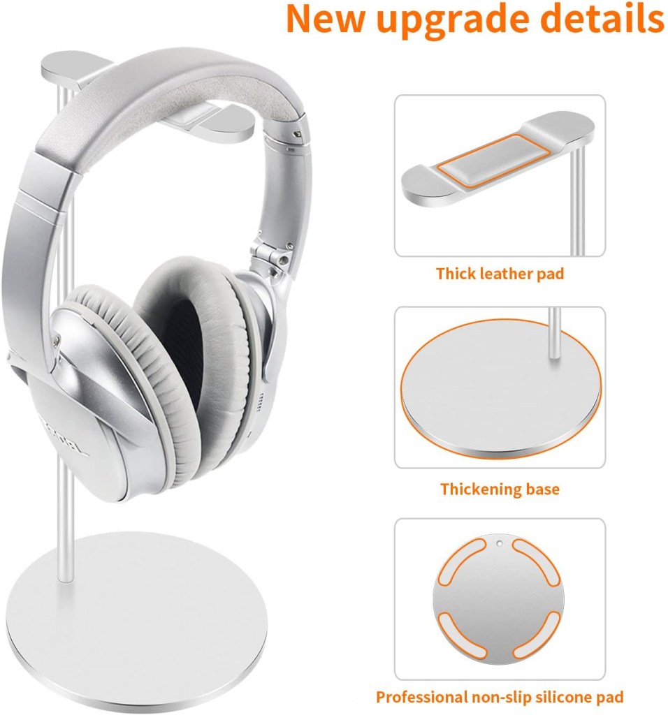 Aluminum Headphone Stand/Holder, Sturdy Gaming Headset Holder Desk Headset Hanger 4 Aluminum Headphone Stand/Holder, Sturdy Gaming Headset Holder Desk Headset Hanger 4