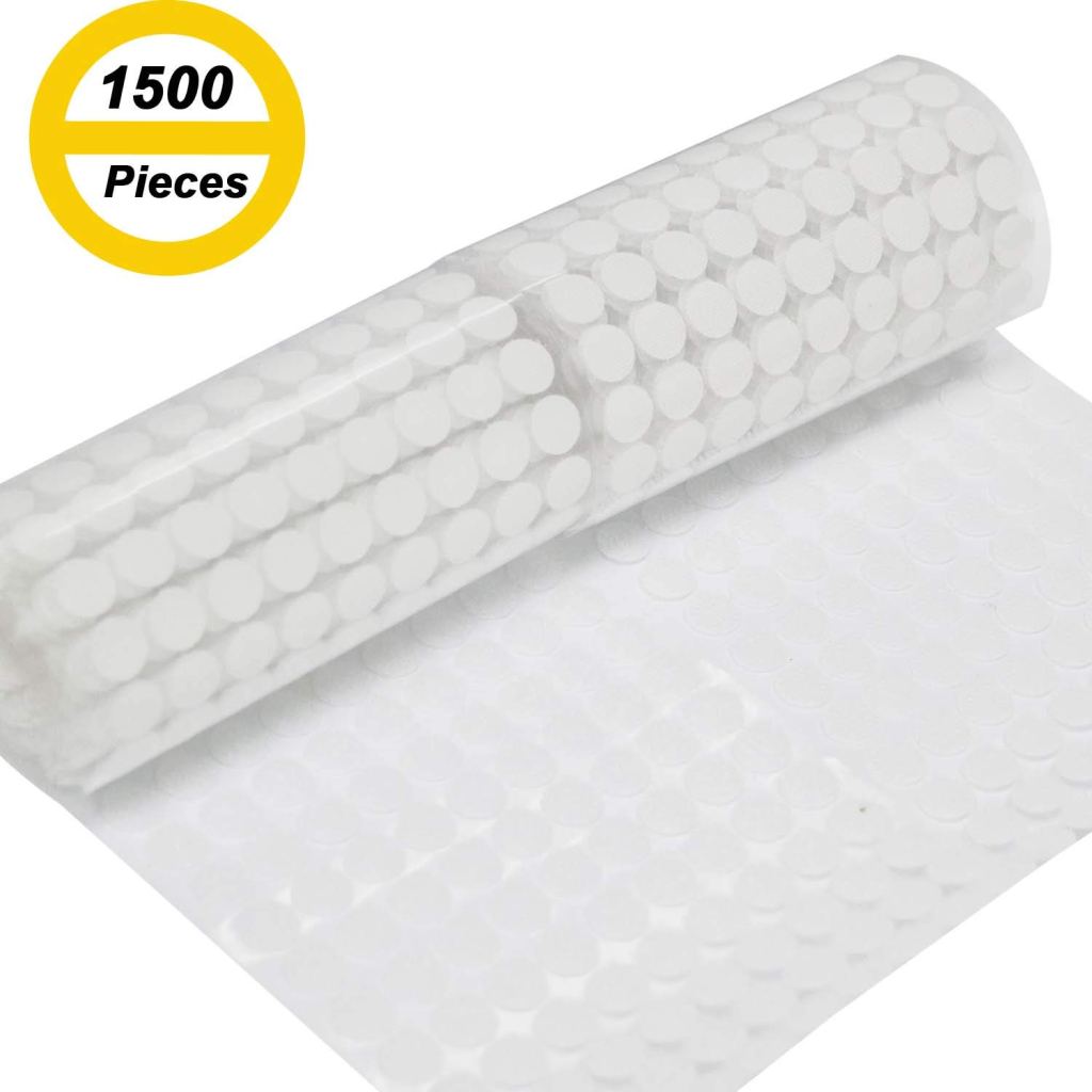 Sticky Dots, 1500 Pieces (750 Pair Sets) 10mm/0.39in Diameter Sticky Back Coins Hook & Loop Nylon Self Adhesive Dots Strips 1 Sticky Dots, 1500 Pieces (750 Pair Sets) 10mm/0.39in Diameter Sticky Back Coins Hook & Loop Nylon Self Adhesive Dots Strips 1
