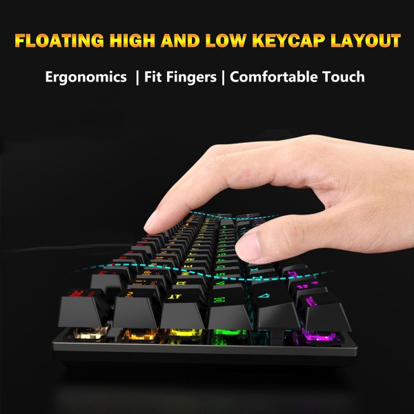 Mechanical Gaming Keyboard Blue Switch 104 Keys USB Wired RGB Backlit Keyboard N-Key Rollover For PC Laptop Computer 6