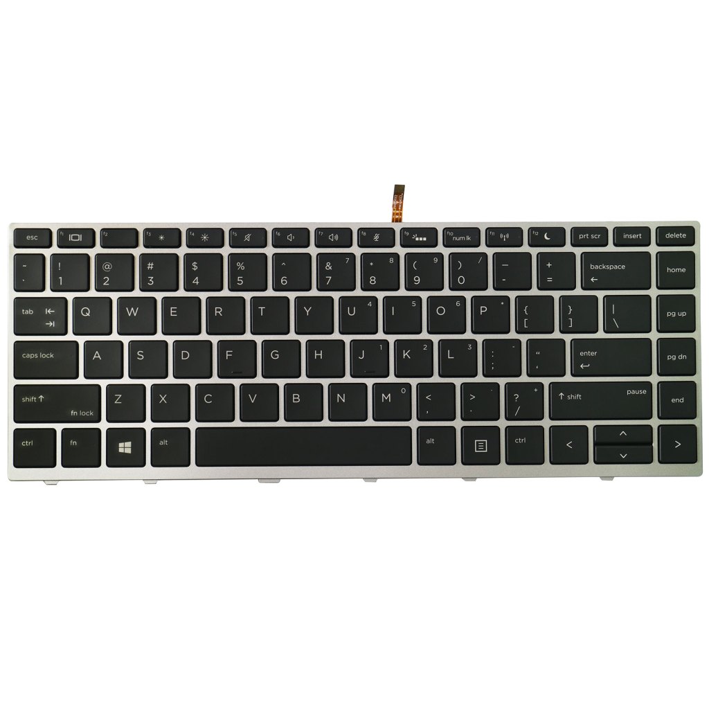 Replacement Keyboard for HP Probook 430 G5 / 440 G5 / 445 G5/ 640 G4 / 645 G4 / 640 G5 Laptop Silver Frame No Pointer 1