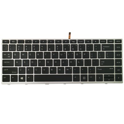 Replacement Keyboard for HP Probook 430 G5 / 440 G5 / 445 G5/ 640 G4 / 645 G4 / 640 G5 Laptop Silver Frame No Pointer