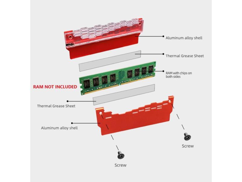 ARGB RAM Heatsink Cooler RGB Memory Cooling Heat Sink 5V 3 Pin 4 Pin Aluminum Alloy RA-2 Colorful Flashing Heat Spreader 6