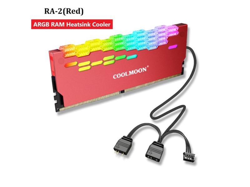 ARGB RAM Heatsink Cooler RGB Memory Cooling Heat Sink 5V 3 Pin 4 Pin Aluminum Alloy RA-2 Colorful Flashing Heat Spreader 1
