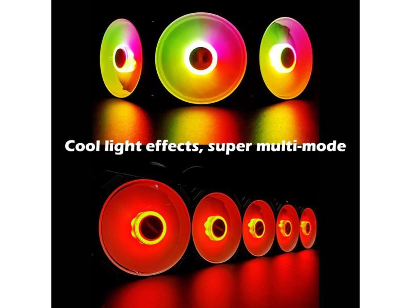 120mm Computer Cooling PC Case Fan Addressable RGB Color Changing LED Fan with Remote Control, Music Rhythm Sync & 5V ARGB Motherboard Sync 23