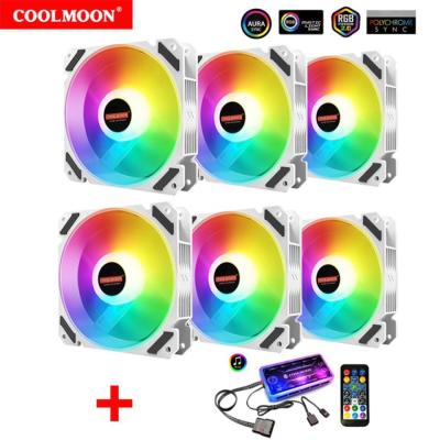 120mm Computer Cooling PC Case Fan Addressable RGB Color Changing LED Fan with Remote Control, Music Rhythm Sync & 5V ARGB Motherboard Sync