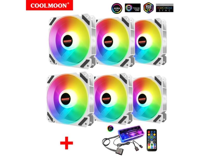 120mm Computer Cooling PC Case Fan Addressable RGB Color Changing LED Fan with Remote Control, Music Rhythm Sync & 5V ARGB Motherboard Sync 17