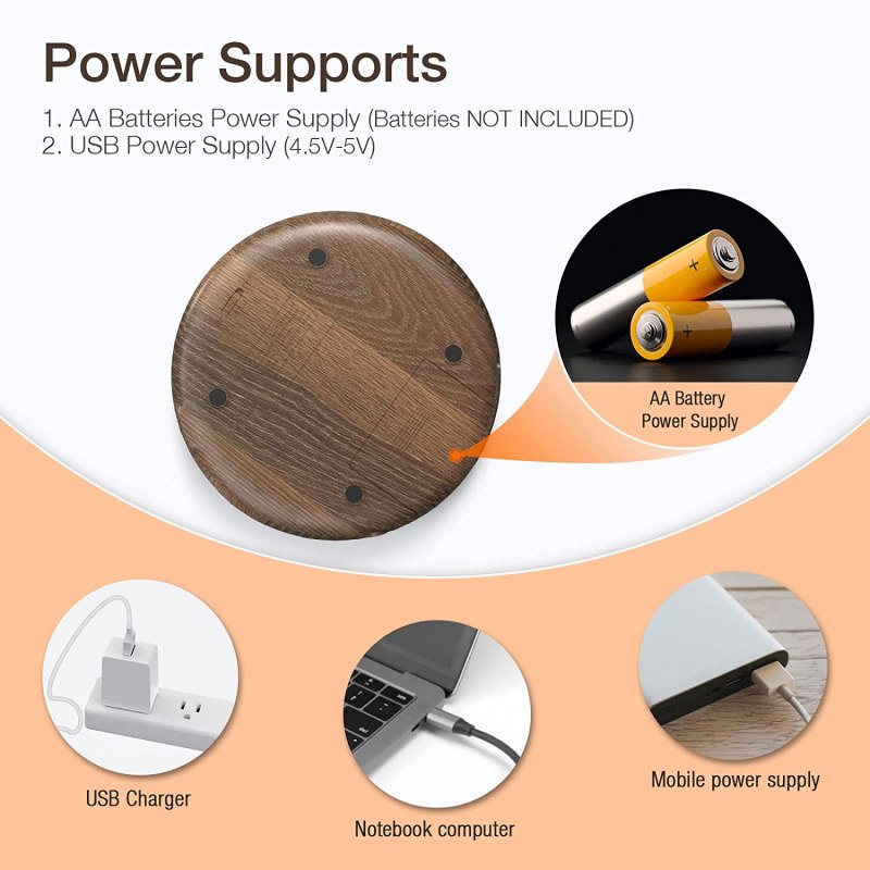 Portable CD Player CD611 for Home Travel and Car with Stereo Headphones, Anti-Shock, Wood Grain Pattern 8