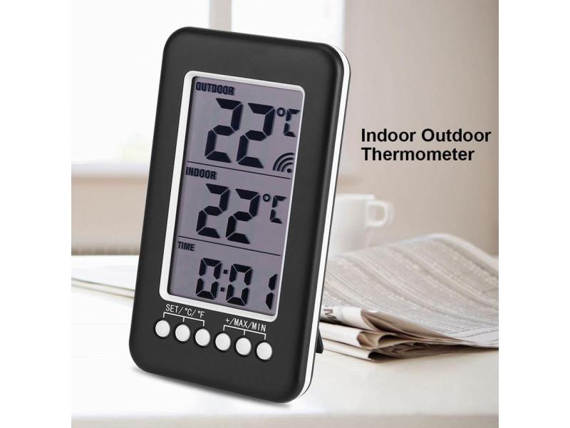 Indoor/Outdoor Thermometer, LCD Digital Indoor Outdoor Thermometer Clock Temperature Meter Wireless Transmitter 5 Indoor/Outdoor Thermometer, LCD Digital Indoor Outdoor Thermometer Clock Temperature Meter Wireless Transmitter 5