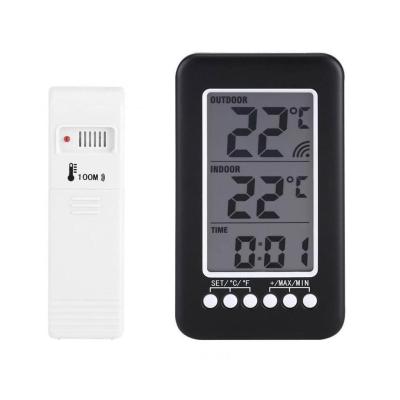 Indoor/Outdoor Thermometer, LCD Digital Indoor Outdoor Thermometer Clock Temperature Meter Wireless Transmitter