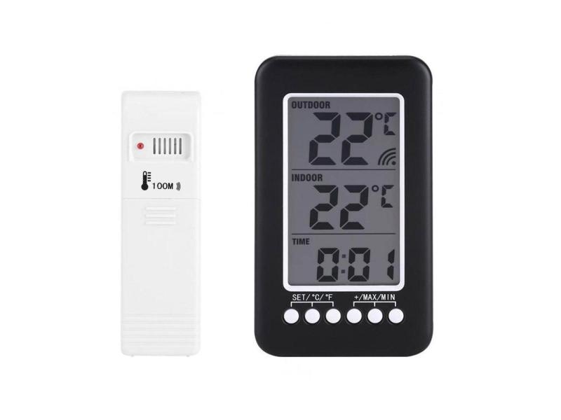 Indoor/Outdoor Thermometer, LCD Digital Indoor Outdoor Thermometer Clock Temperature Meter Wireless Transmitter 1 Indoor/Outdoor Thermometer, LCD Digital Indoor Outdoor Thermometer Clock Temperature Meter Wireless Transmitter 1