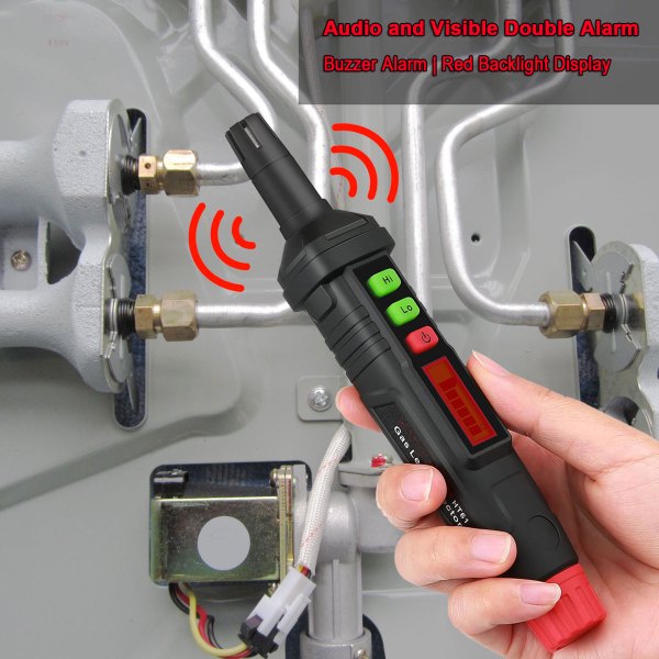 Combustible Gas Leak Detector, Portable Handheld Natural Gas Analyzer PPM Meter High Low Sensitivity Adjustable 3