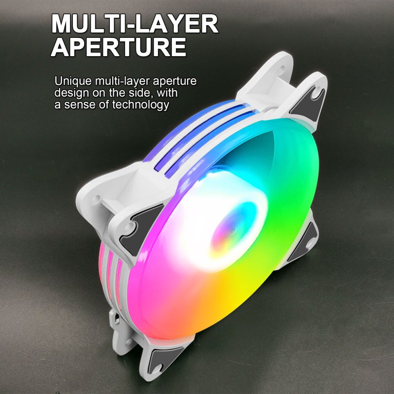 RGB Case Fan 6 Pack, 120mm 5V 3Pin ARGB 4Pin PWM PC Computer Chassis Cooler, Motherboards Sync Colorful PC Radiator CPU Heatsink 10