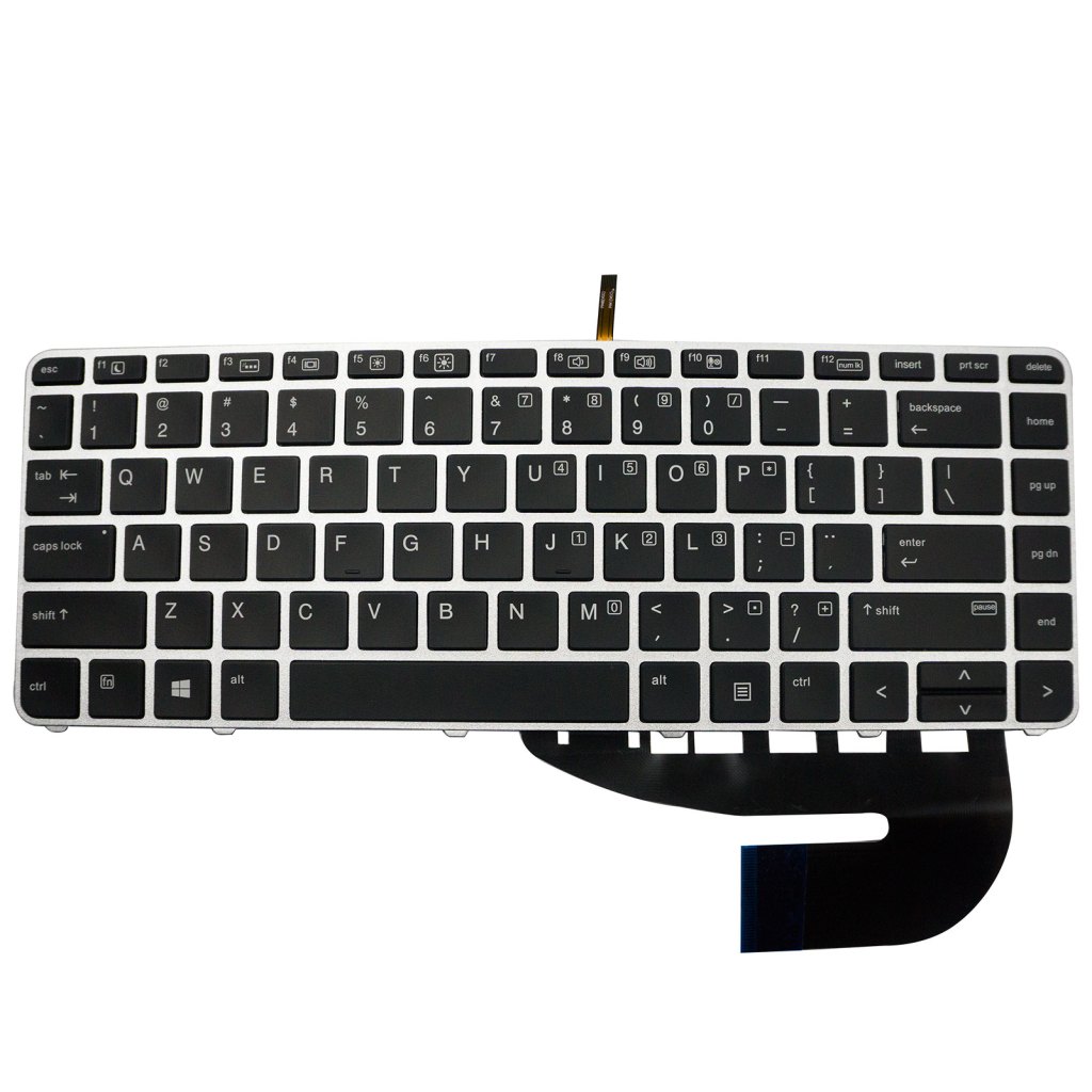 Replacement Keyboard for HP EliteBook 745 G3 / 745 G4 / 840 G3 / 840 G4 / 848 G3 Laptop Silver Frame No Pointer 1