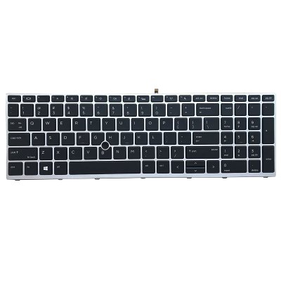 Replacement Keyboard for HP ProBook 650 G4 / 650 G5 / 655 G4 / 655 G5 Laptop Silver Frame with Pointer
