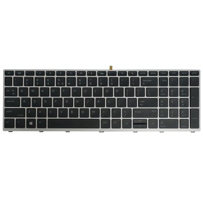 Replacement Keyboard for HP ProBook 450 G5 / 455 G5 / 470 G5 / 650 G4 / 650 G5 / 655 G4 / 655 G5 Laptop Silver Frame No Pointer
