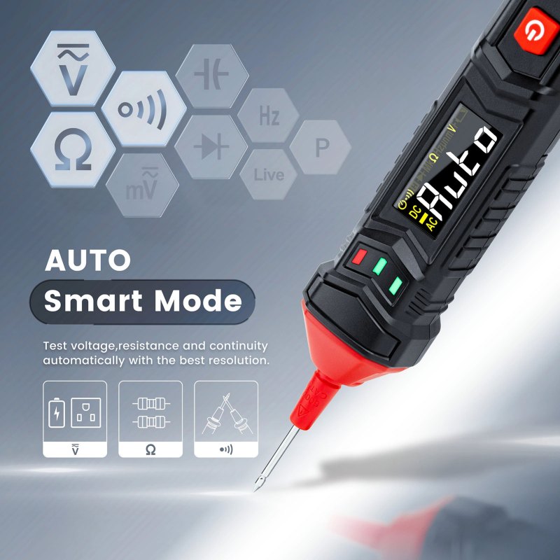 Digital Pen-Type Multimeter, Smart Voltmeter Ohmmeter for AC DC Voltage / Capacitance Resistance Continuity Diode / Phase Sequence 3 Digital Pen-Type Multimeter, Smart Voltmeter Ohmmeter for AC DC Voltage / Capacitance Resistance Continuity Diode / Phase Sequence 3