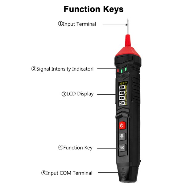 Digital Pen-Type Multimeter, Smart Voltmeter Ohmmeter for AC DC Voltage / Capacitance Resistance Continuity Diode / Phase Sequence 9