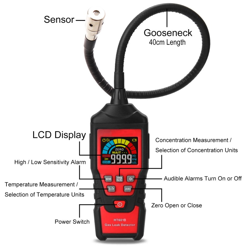 Gas Leak Detector Portable Combustible Gas Detector Handheld Gas Analyzer 2