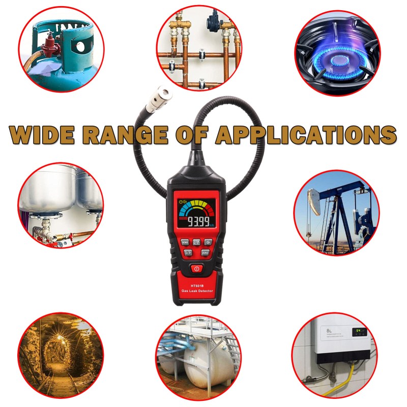 Gas Leak Detector Portable Combustible Gas Detector Handheld Gas Analyzer 6