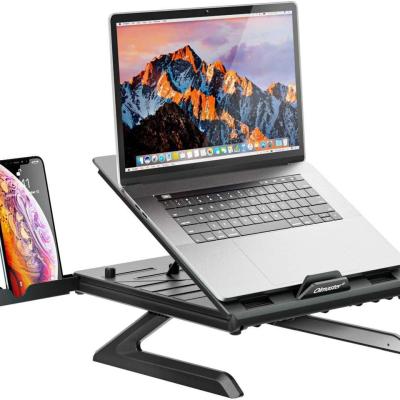 Olmaster Foldable Laptop Stand Adjustable Multi-Angle Computer Riser Portable Laptop Holder with Heat-Vent Black