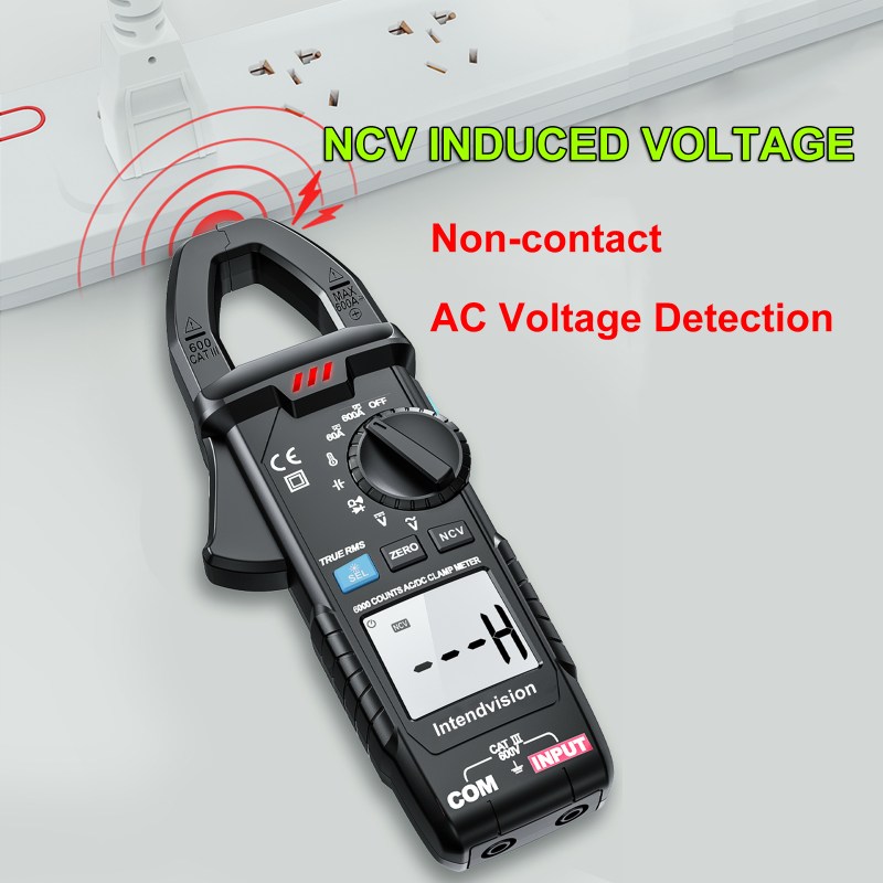 AC/DC Digital Clamp Meter T-RMS 6000 Counts, Multimeter Voltage Tester Auto-ranging NCV 5 AC/DC Digital Clamp Meter T-RMS 6000 Counts, Multimeter Voltage Tester Auto-ranging NCV 5