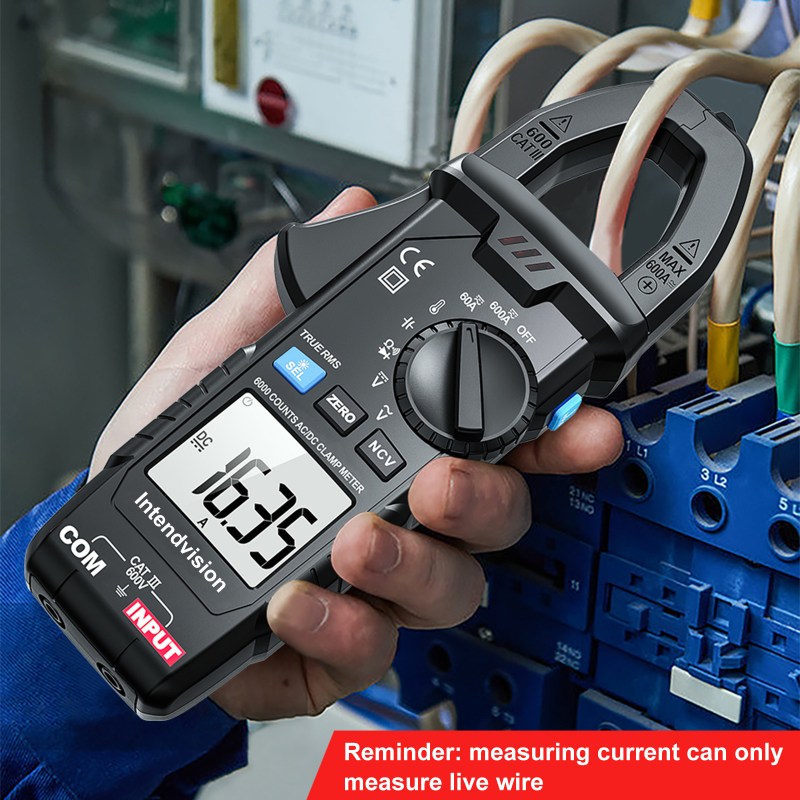 AC/DC Digital Clamp Meter T-RMS 6000 Counts, Multimeter Voltage Tester Auto-ranging NCV 8 AC/DC Digital Clamp Meter T-RMS 6000 Counts, Multimeter Voltage Tester Auto-ranging NCV 8