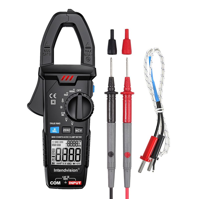 AC/DC Digital Clamp Meter T-RMS 6000 Counts, Multimeter Voltage Tester Auto-ranging NCV 1 AC/DC Digital Clamp Meter T-RMS 6000 Counts, Multimeter Voltage Tester Auto-ranging NCV 1