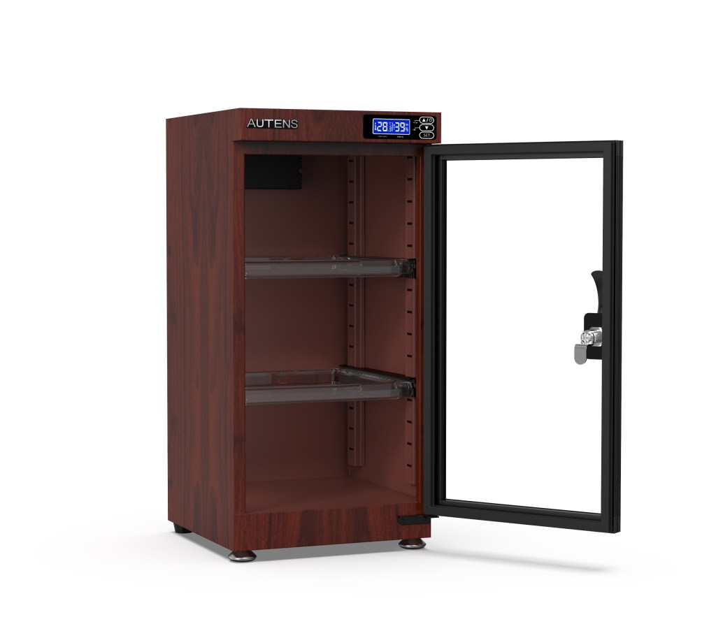 AUTENS 50L Dehumidifying Dry Cabinet Box, Wood Grain Design Digital Control Noiseless and Energy Saving 24