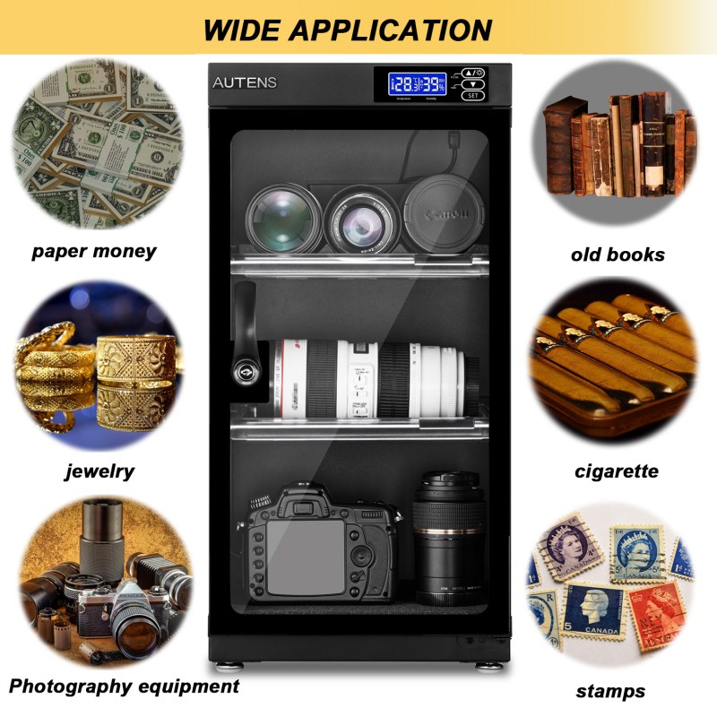AUTENS 50L Dehumidifying Dry Cabinet Box, Digital Control Noiseless and Energy Saving, 3 Layers 21