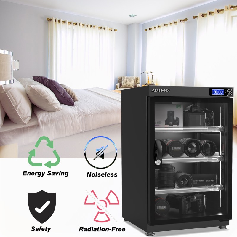 AUTENS 80L Dehumidifying Dry Cabinet Box, Digital Control Noiseless and Energy Saving, 4 Layers 20