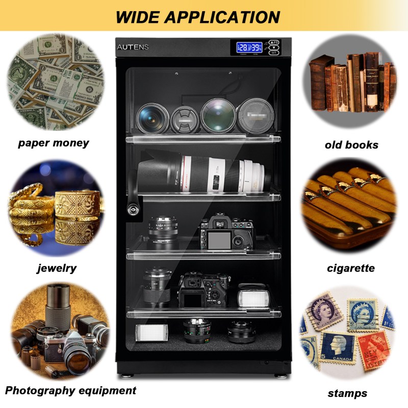 AUTENS 100L Dehumidifying Dry Cabinet Box, Digital Control Noiseless and Energy Saving, 5 Layers 3