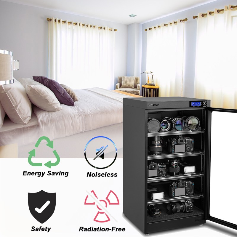 AUTENS 100L Dehumidifying Dry Cabinet Box, Digital Control Noiseless and Energy Saving, 5 Layers 4