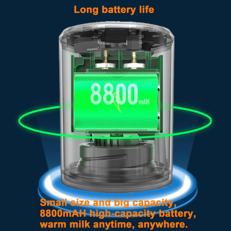 AUTENS Portable Baby Bottle Warmer with USB Rechargeable, 8800mAH Travel Bottle Warmer 3 Min Fast Heating 8