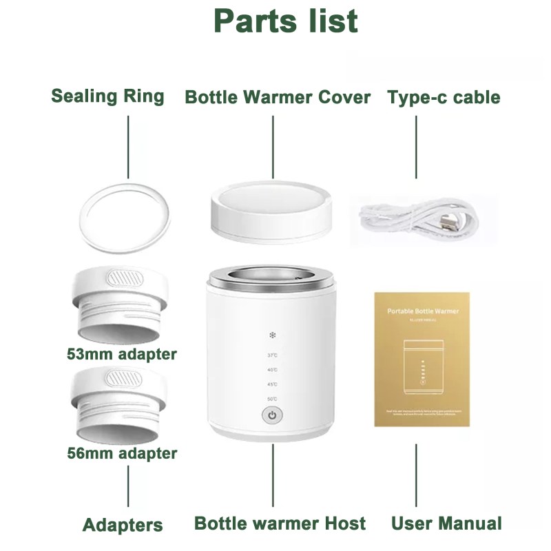 AUTENS Portable Baby Bottle Warmer with USB Rechargeable, 8800mAH Travel Bottle Warmer 3 Min Fast Heating 10