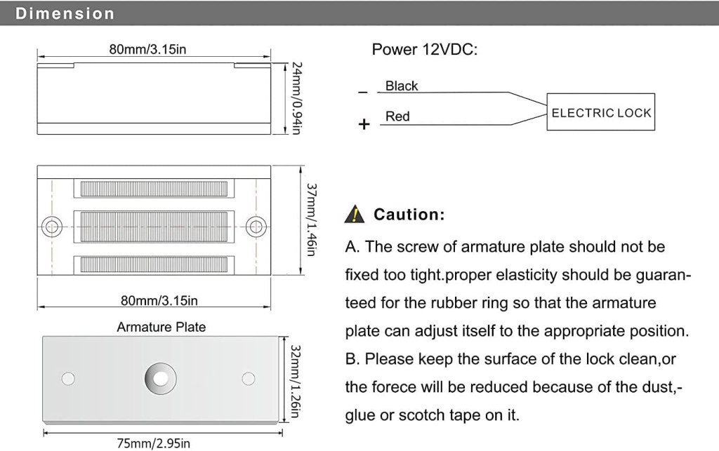 Electric Magnetic Door Lock 12V/24V 60kg 130lbs Mini DC EM Locks Holding Force Electromagnetic for Door Entry Access Control 27